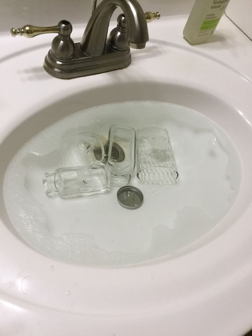 Wash them in hot water, let them soak a little, and dry them off. Make sure they're COMPLETELY dry.