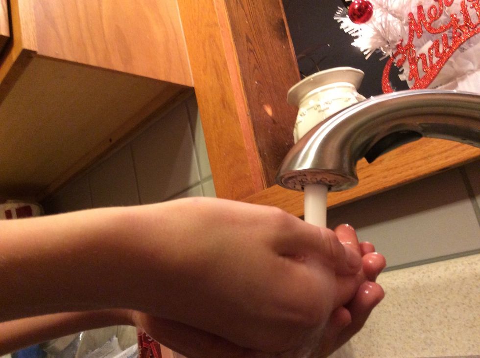 Wash your hands after you crack the 2 eggs.