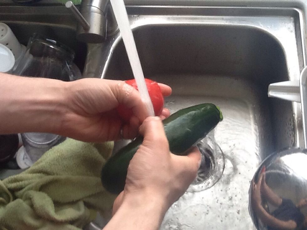 Wash your hands and vegetables.