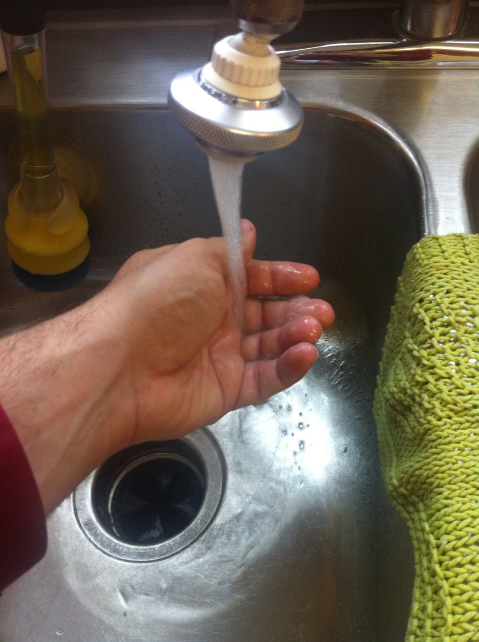 Wash your hands thoroughly and frequently when handling raw chicken.