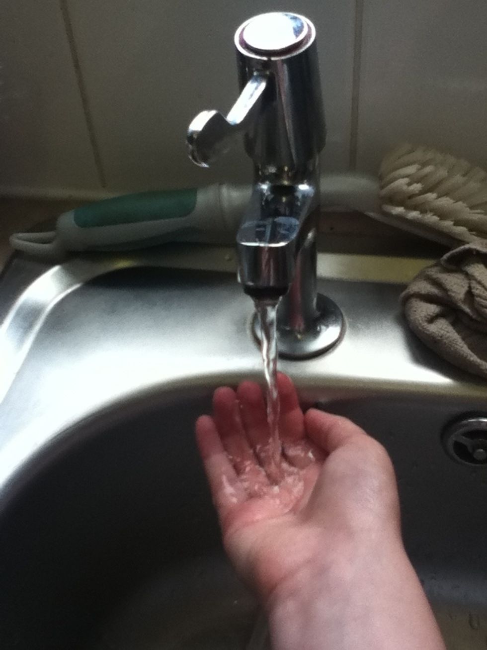 Wash your hands, you should always wash your hands before you touch the piercing site.