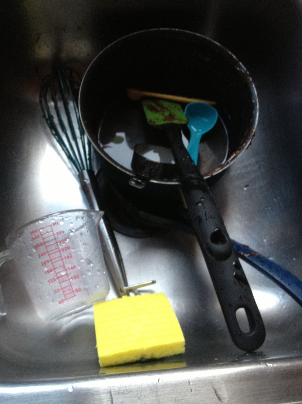 Wash your materials while waiting.