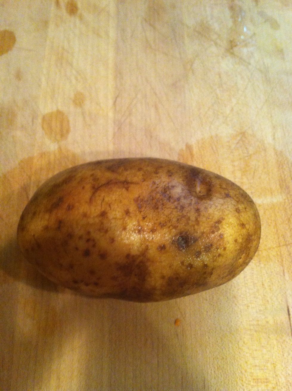 Wash your potato, if u don't like skin on you can peel the potato. I don't mind eating mine with the peel.