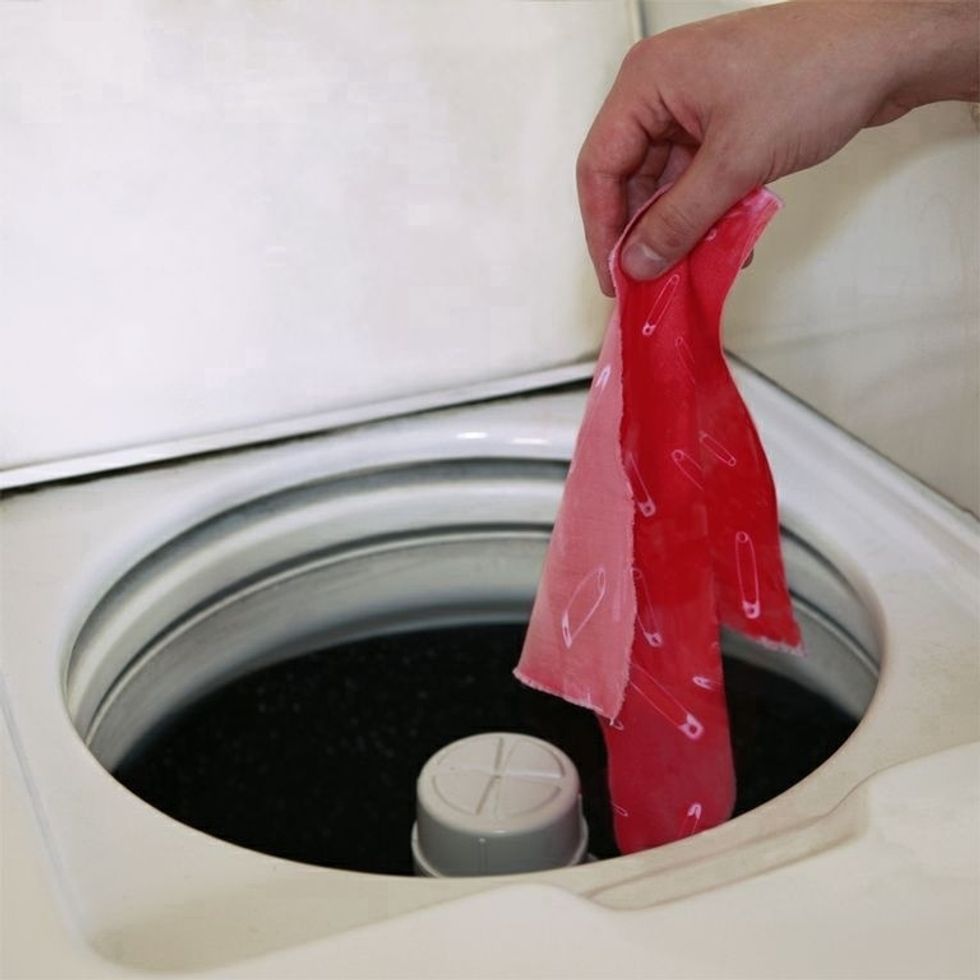Wash your print with detergent to remove unexposed dye. We recommend washing the print twice in the wash machine on the HOT cycle. If you have hard water, using washing soda or Borax will help.