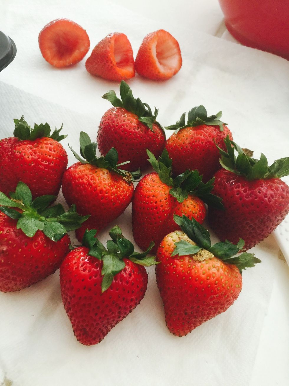 Washed fresh strawberries