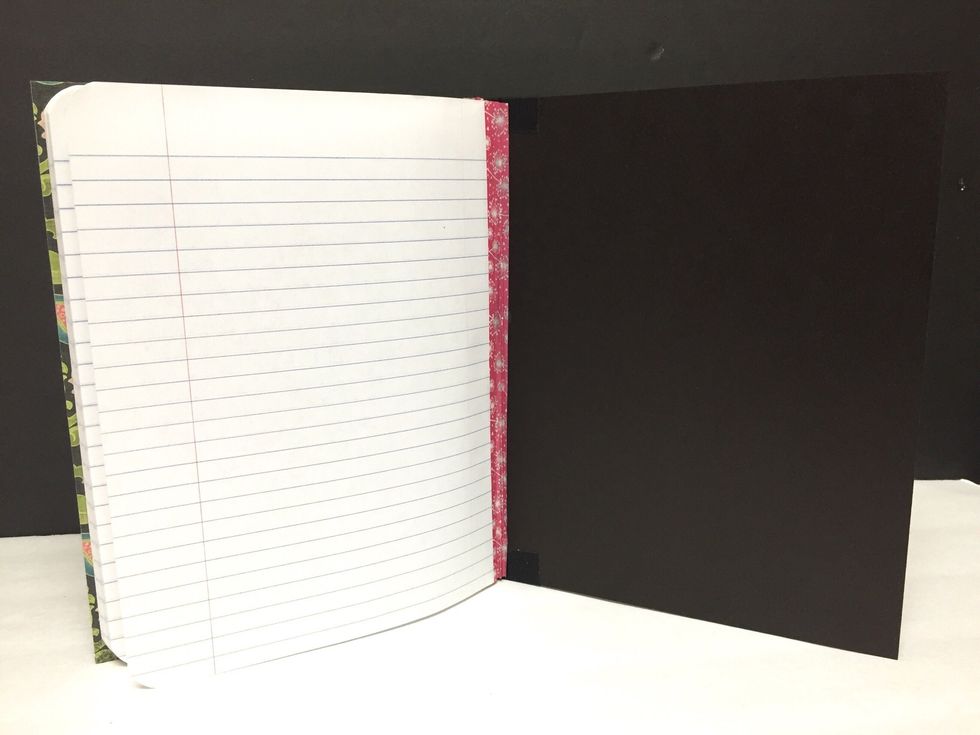 washi tape adhered to inside of back cover.