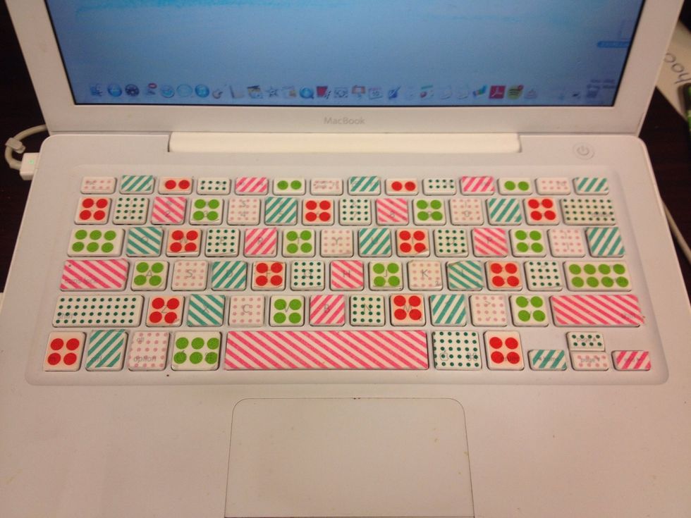Washi tape can also be used to cover your Mac's keyboard. This project takes a little more time, patience & cutting skills but is completely doable!