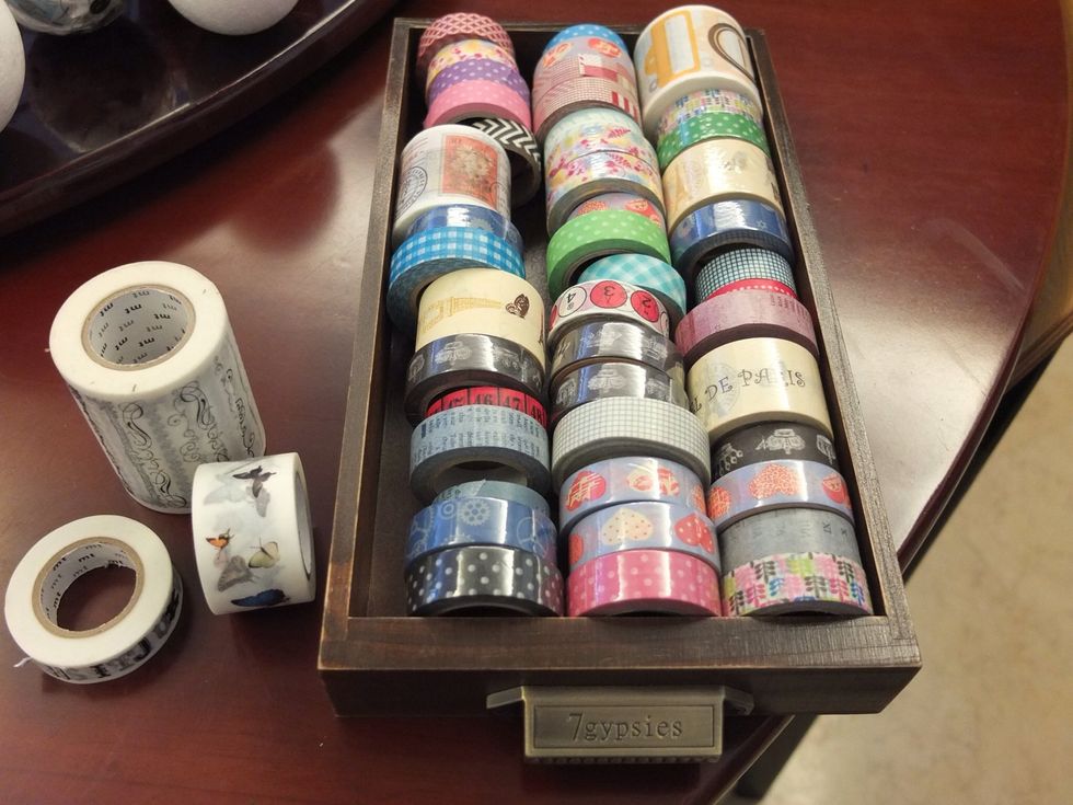 Washi tape comes in loads of colors and patterns. I suggest having at least a couple rolls in hand before trying this project.