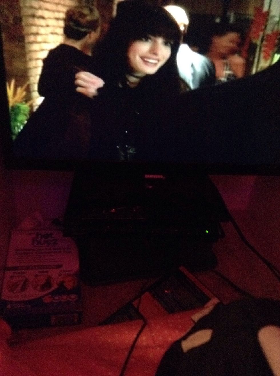 Watch a movie! There is a tv and DVD player in the lower and upper bunk (they are small of course!) I am currently watching The Devil Wears Prada.