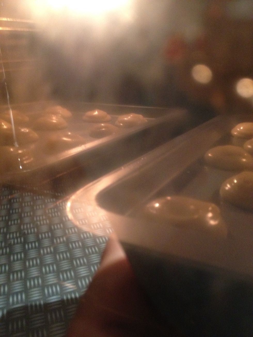 Water creates the steam that also helps to crisp the buns.