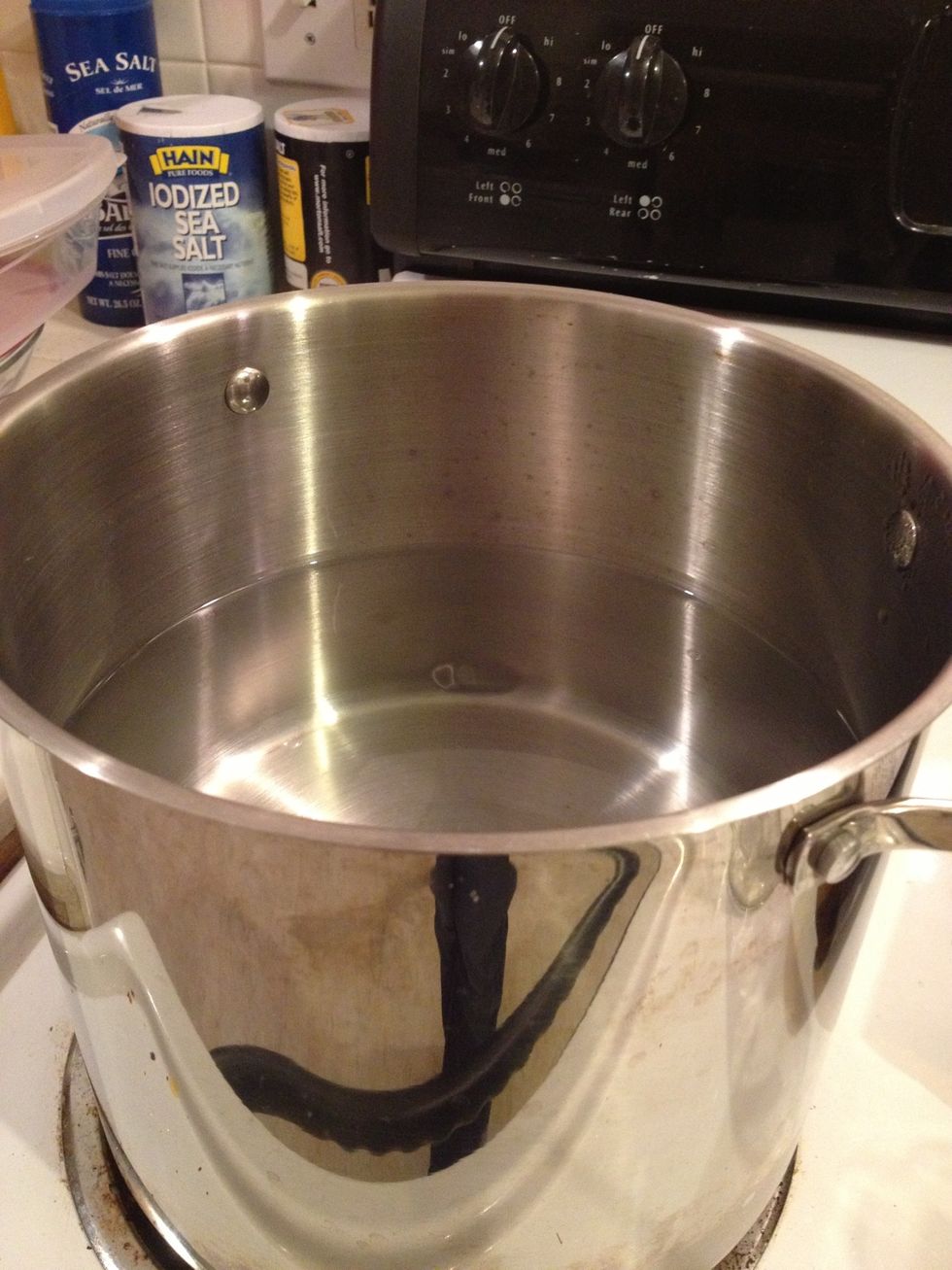 Water should be hot and boiling. (Imagine it is in this photo. ^_^)