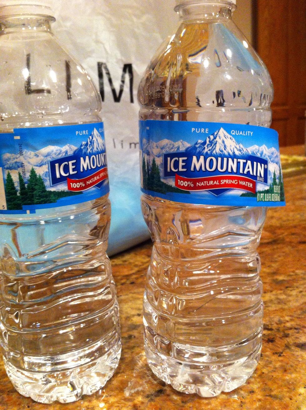 Water, water, water! You don't want to survive an earthquake just to die of dehydration! Pack one gallon PER PERSON, PER DAY. Experts say you should pack for SEVEN DAYS. Count any pets as a person.