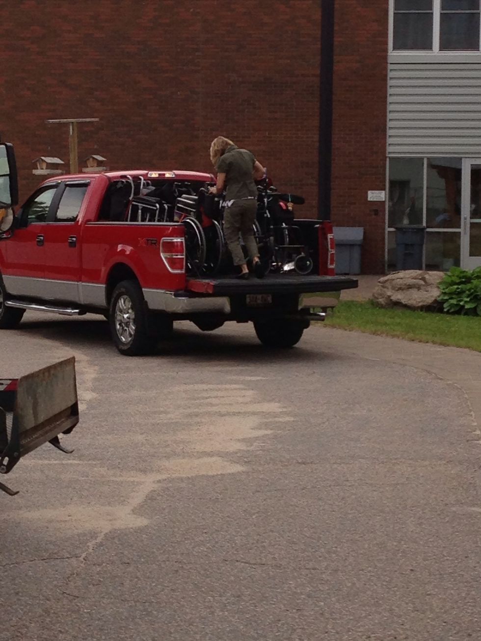 We also make sure to bring extra wheelchairs, enough for each resident attending so we have one to use if theirs breaks or an ambulatory resident needs it. We bring them on separate vehicles