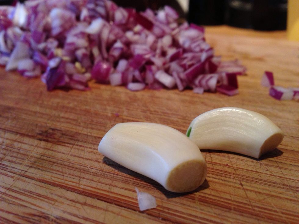We also need two cloves of garlic