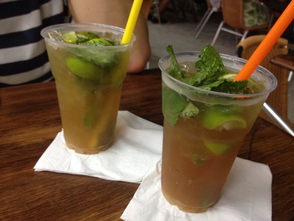 We always order mojitos. Buying drinks at a place like this is usually very cheap there: 2,50 USD. Getting a drink at a bar in Sweden costs at least 10 USD unless you visit a student bar..
