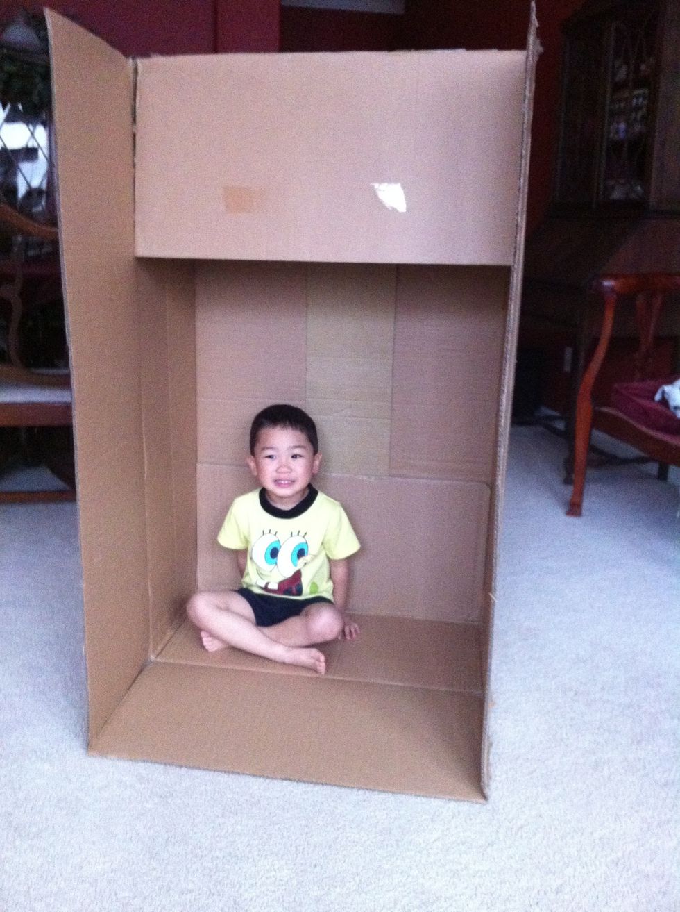 We are going to cut an opening for the doors on the long side of the box opening.