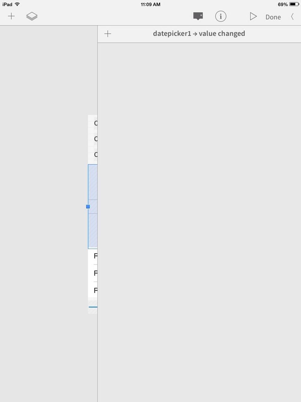 We are going to give this button some actions! Tap the + to add an action.