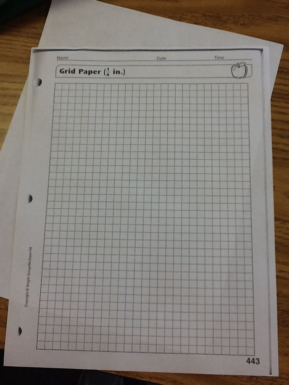 We are going to use a piece of graph paper as like the "blueprint" each square equals one foot.