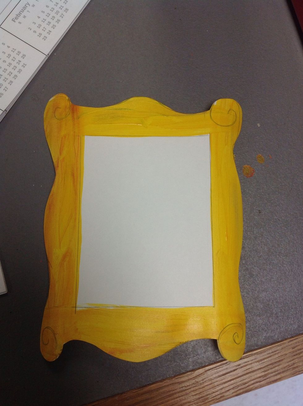 We are using an undercoat of yellow acrylic followed by gold acrylic as our gold is transparent. You may not need the yellow, it depends on your paint. I like the texture. You can also use spray paint