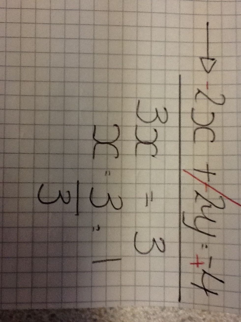 We broke 3 away from x because they were joined by being timed, so we did the opposite and divided then