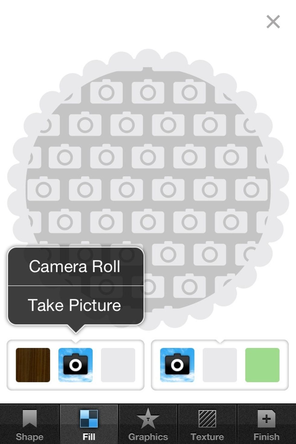 We chose a flowery circle shape.