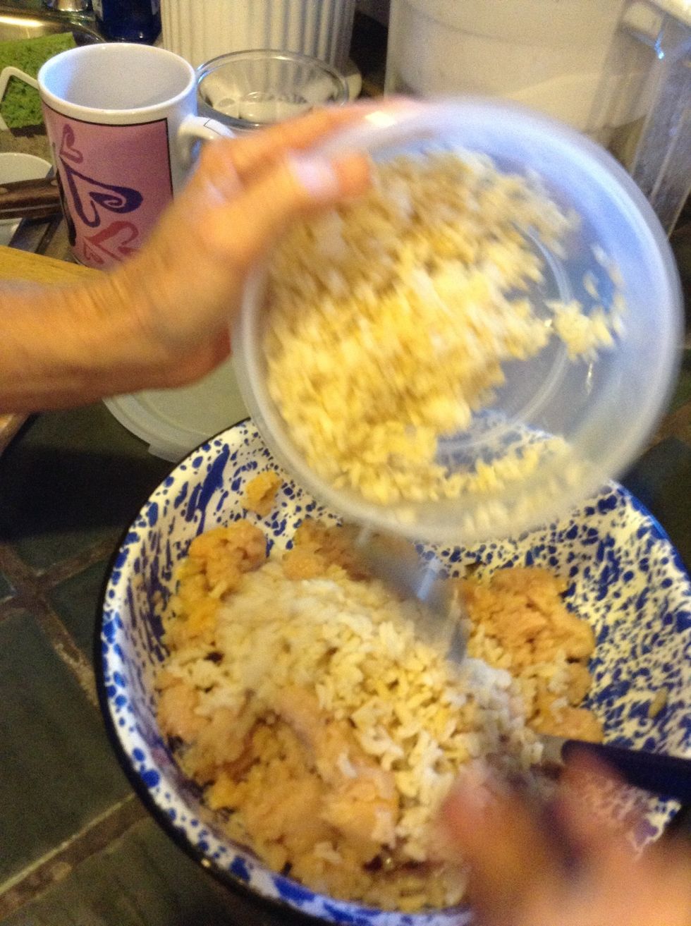 We chose rice. Lightly mix