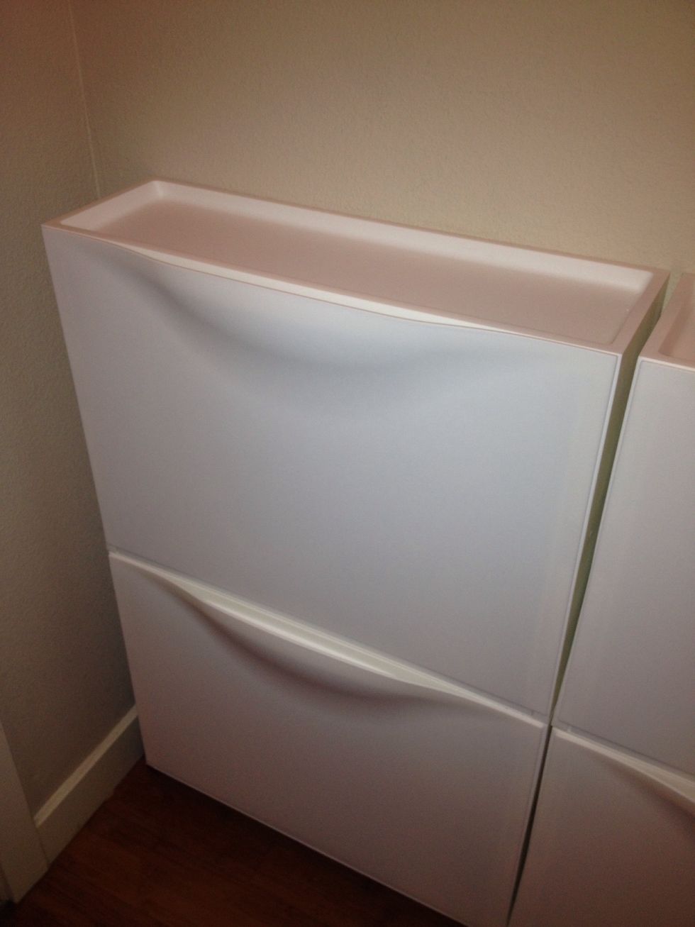 We chose white in 3 packs and mounted them in a grid on the wall of 3 x 2