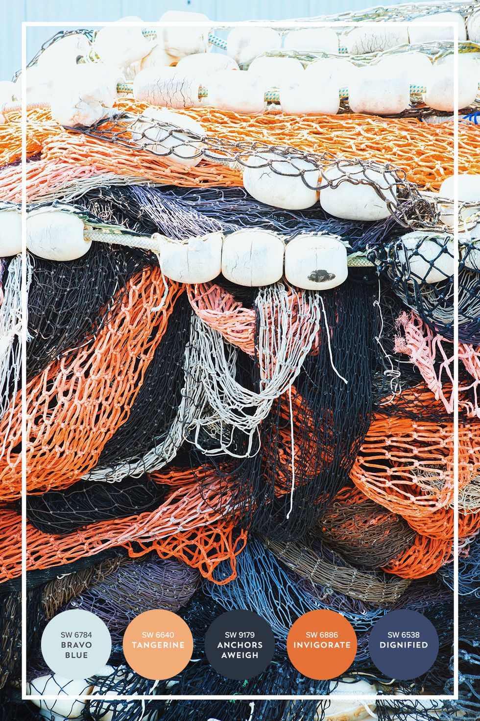We couldn\u2019t help but snap a photo (or twelve) of these seven-foot high piles of fishing nets also found at the docks. The colors and textural combos \u2014 likely accidental \u2014 are seriously out of control.