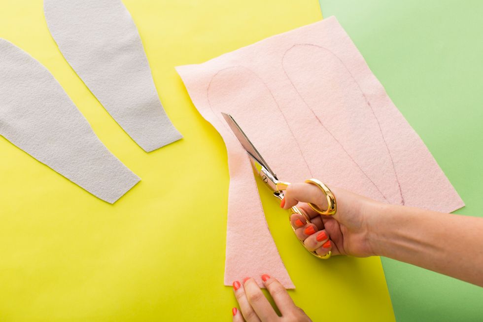 We decided to keep these floppy, but if you want them to stand upright, attach thin wire to the back and cover with another piece of gray felt.