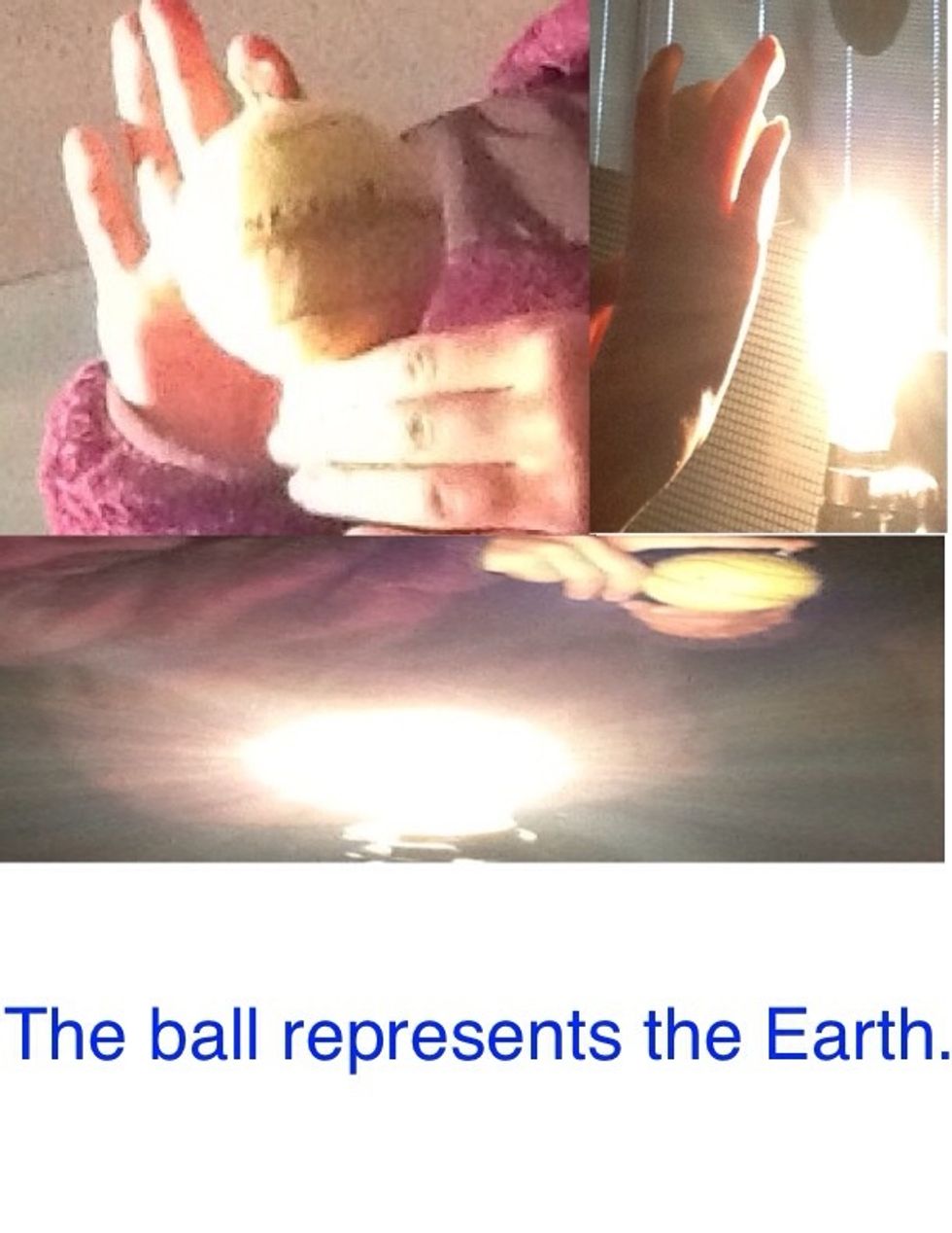 We did an experiment were we studied the sun's light on the earth and here are pictures of the experiment.