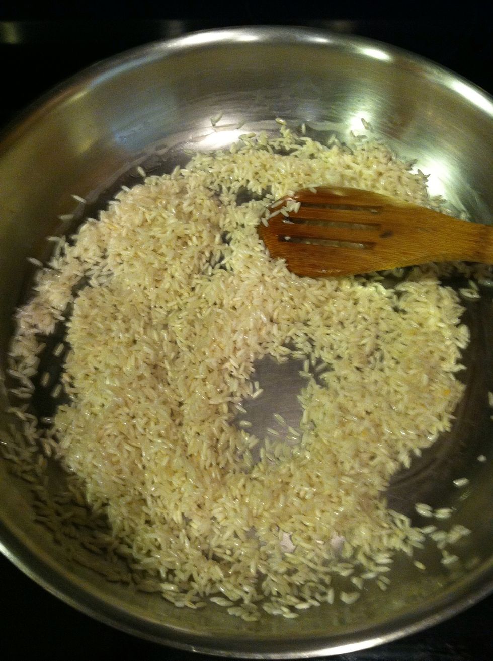 We don't want it to brown, just toast a little. Should look like this