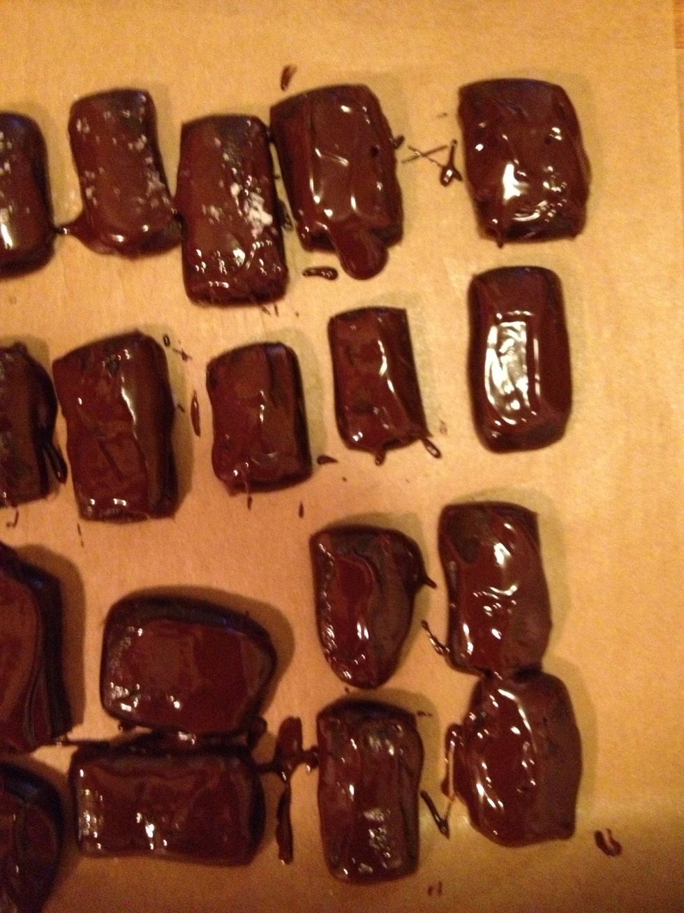 We ended up dipping pecans in it (not in the photo). Those will work well with some homemade ice cream!