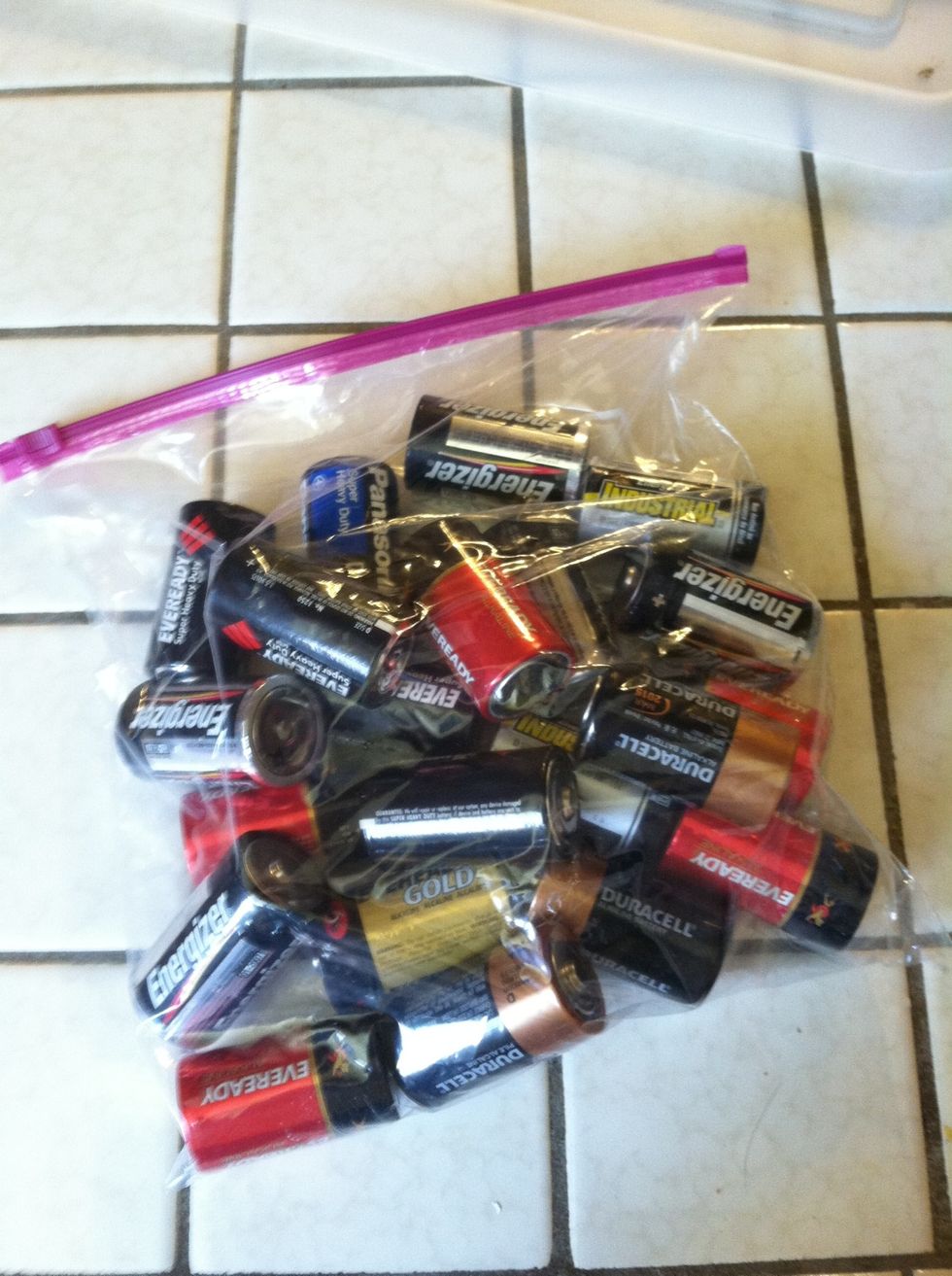 We found that almost every 'D' cell had 75% use remaining. They were bagged and placed in a tub for use in case of emergency.