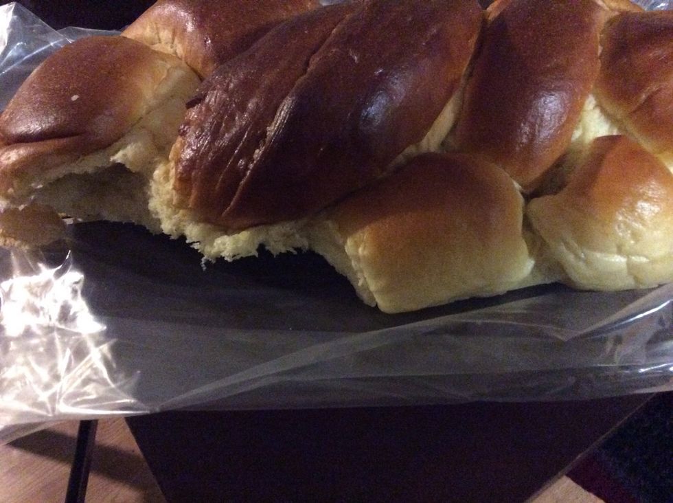 We got some challah bread to it was delicious and baked with saffron inside.