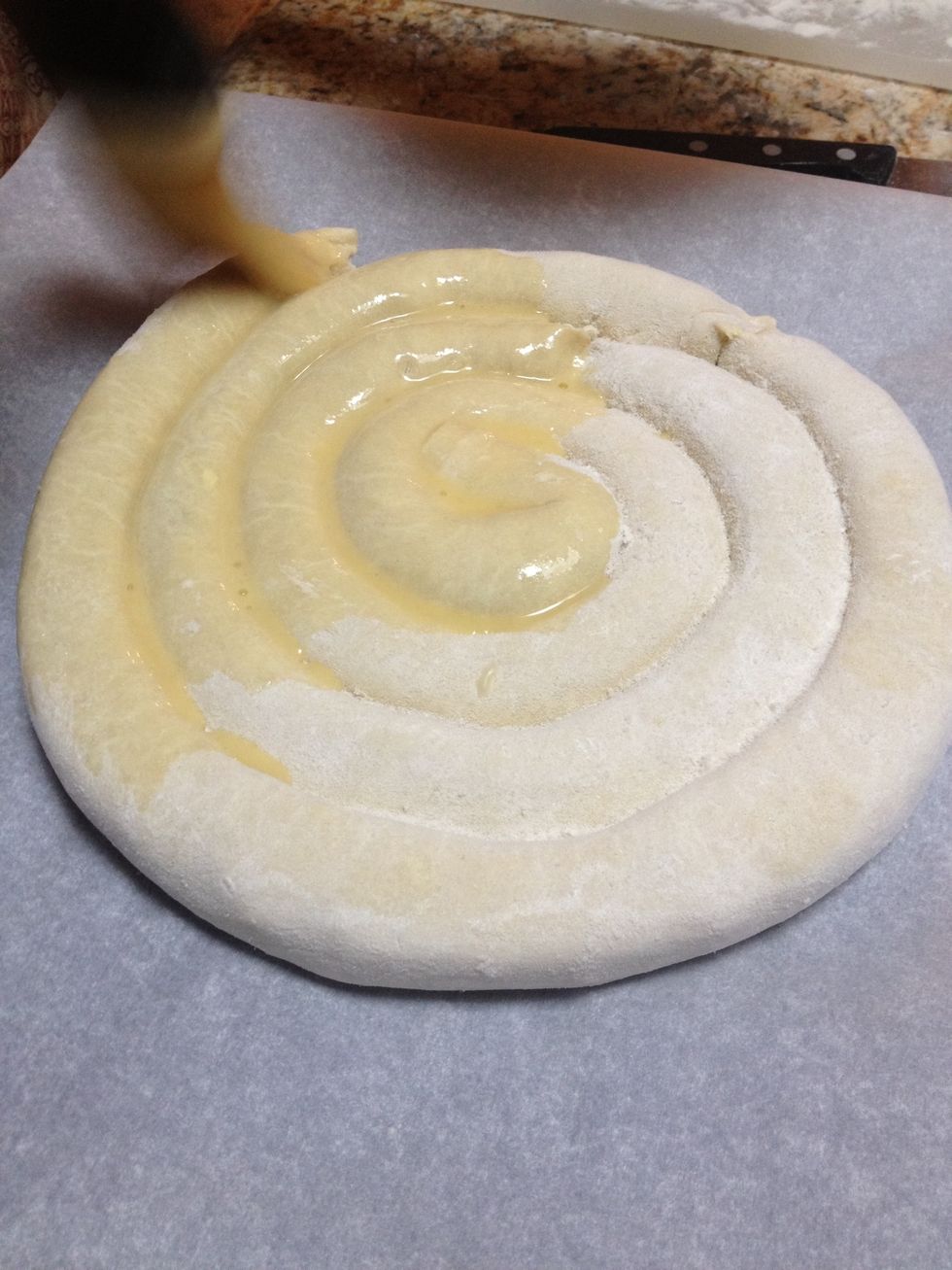 We had this frozen (another creative way to make it) and are baking it tonight. Covering with the wash and into the oven