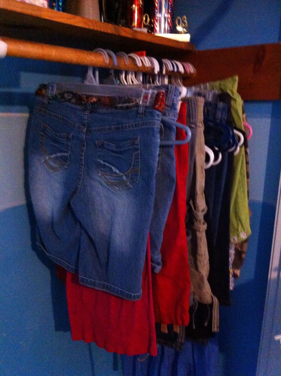 We have a closet in the children's playroom just for out of season clothes. As we come across out of season clothes, we put in there. Now they are accessible but out of the way for daily use.