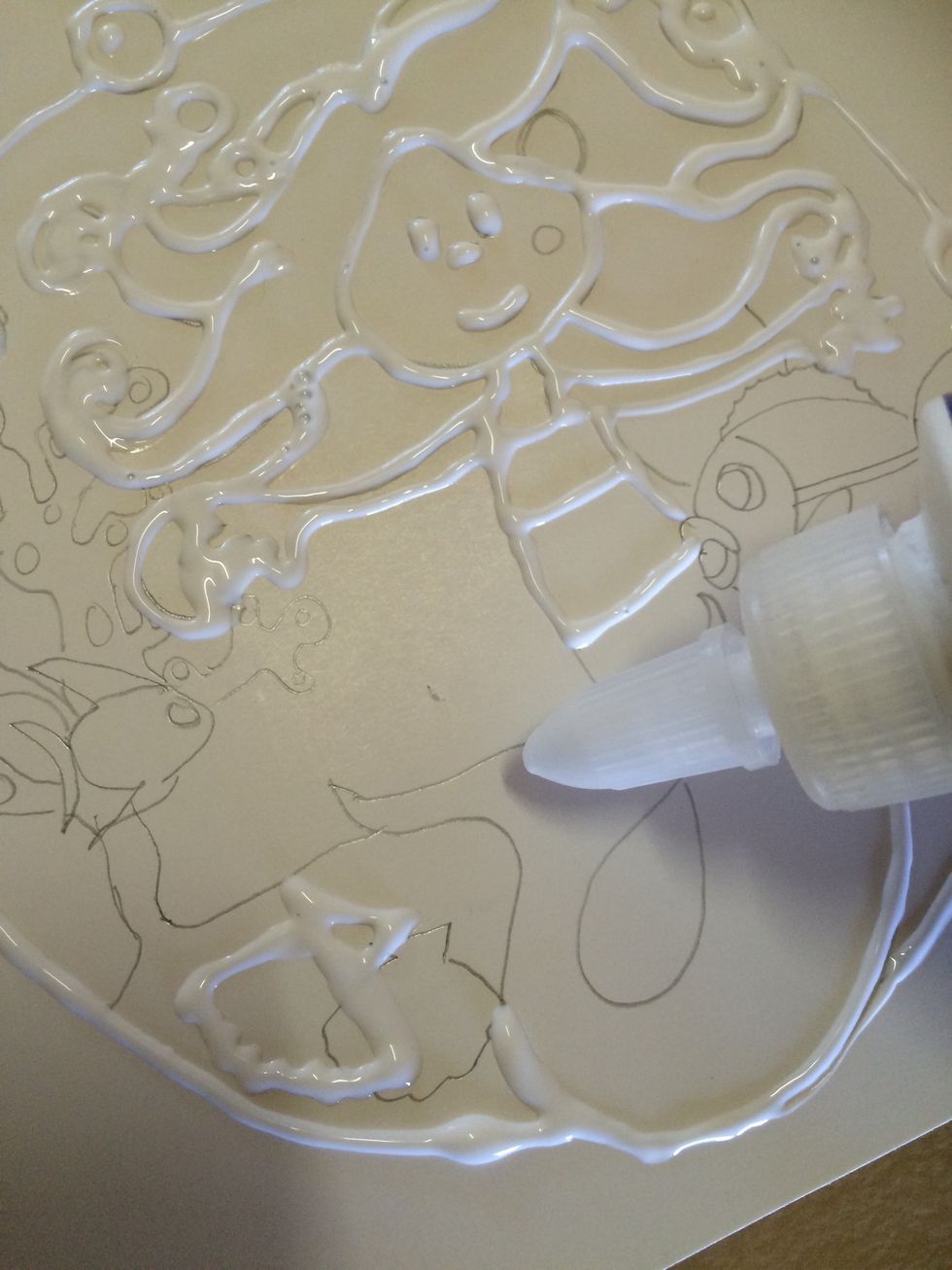 We left a lot of details off as it was too much detail with the thick lines of the glue.