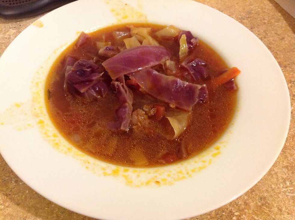 We made cabbage soup with the broth I made making this guide.