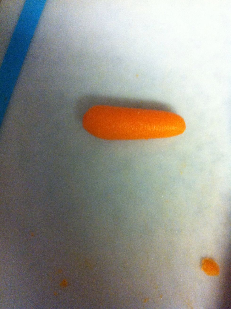 We made salad to go along with dinner the other night and has left over baby carrots. I just cut the carrots that were a little bigger in half. I didn't use very many, just eyeball it.