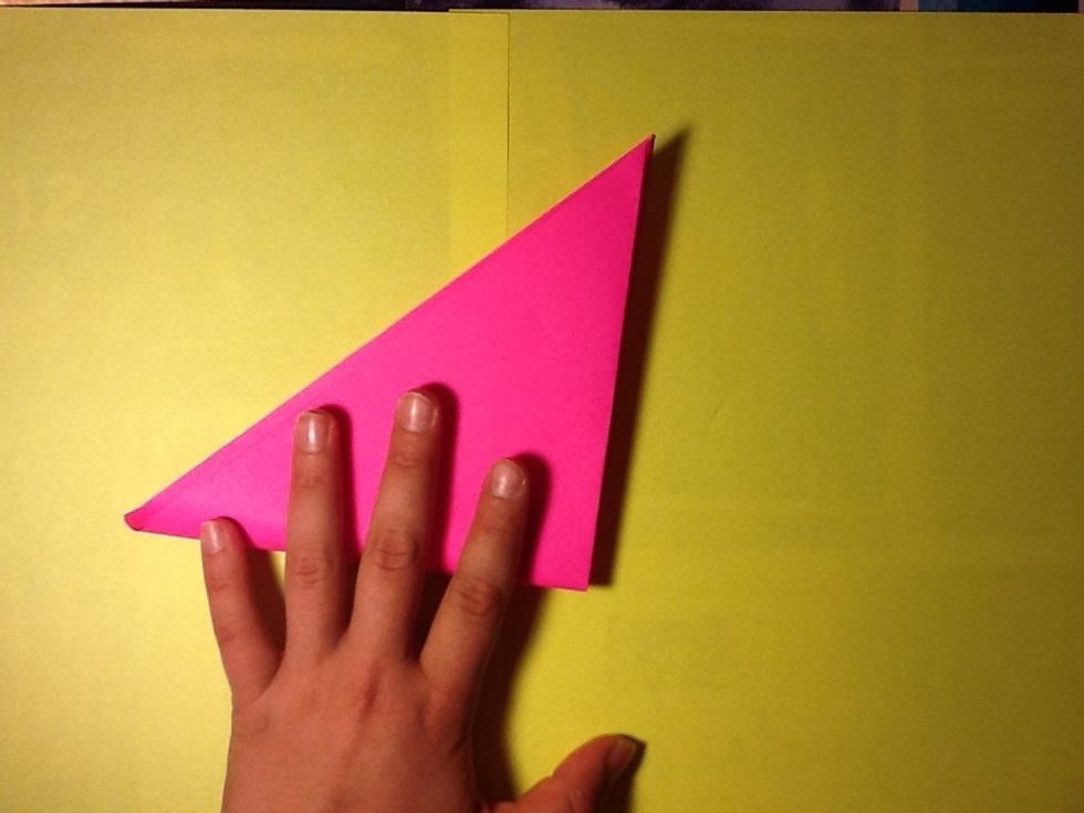 We make a triangle (one half of square)