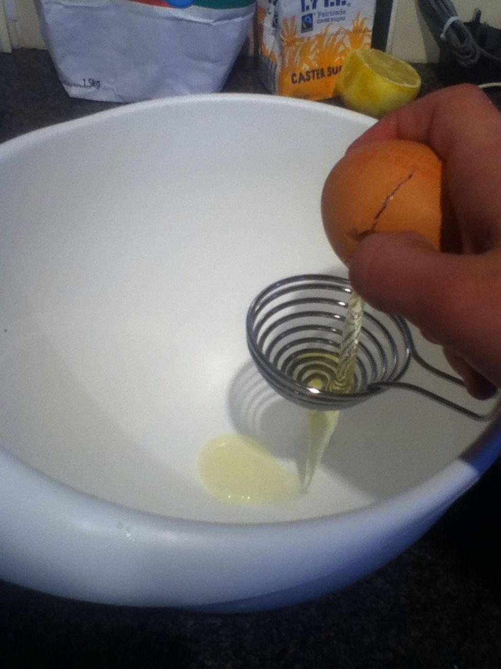 We now move onto the mirangue...don't worry it's easy if you follow these easy steps! First seperate 3 eggs...I used an egg seperator, but you can just seperate them with the shells! \ud83d\udc95