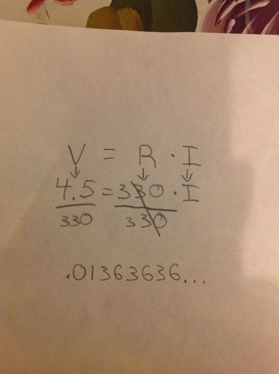 We plug in the numbers and get what seems to be a really long decimle. However what we are going to do is round the decimle to the nearest one-thousandth.