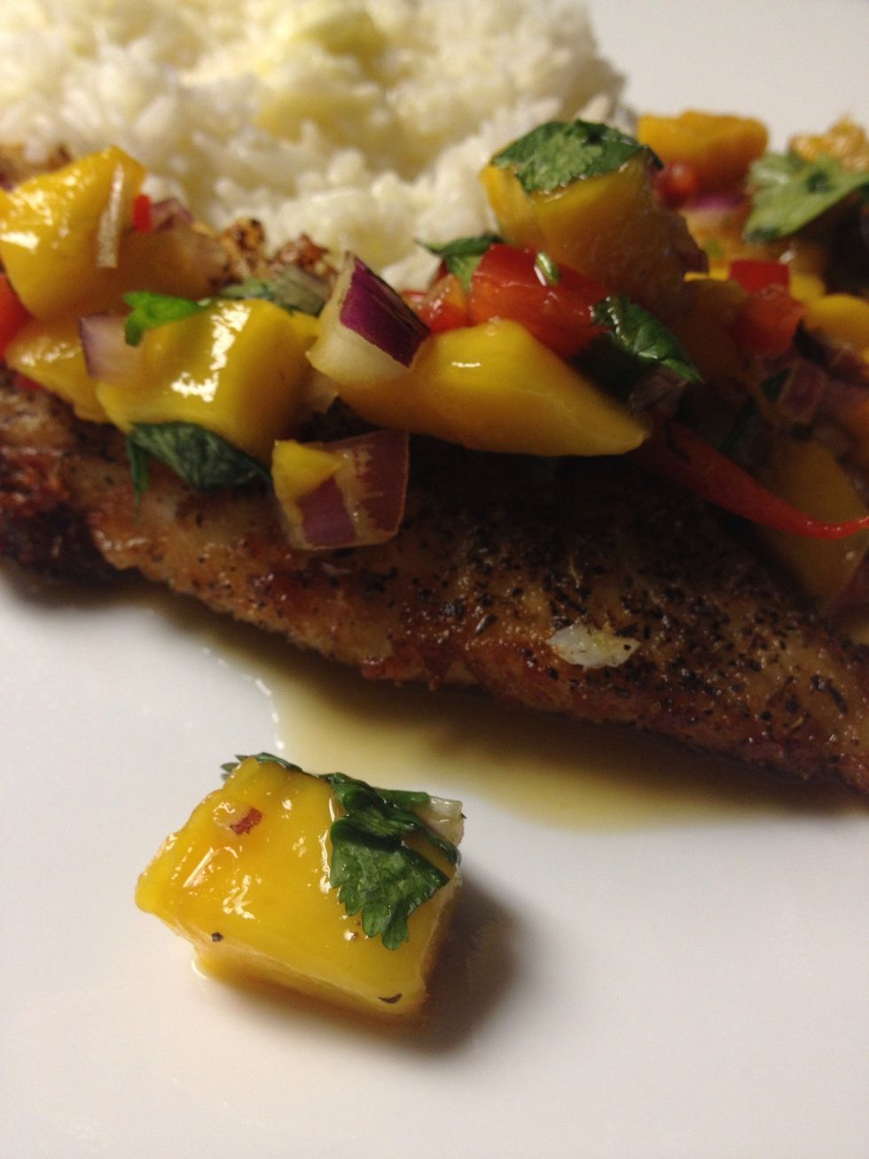 We prepared talapia and Jasmin rice for dinner. The aroma of the jasmin with the cilantro in the kitchen is heavenly!