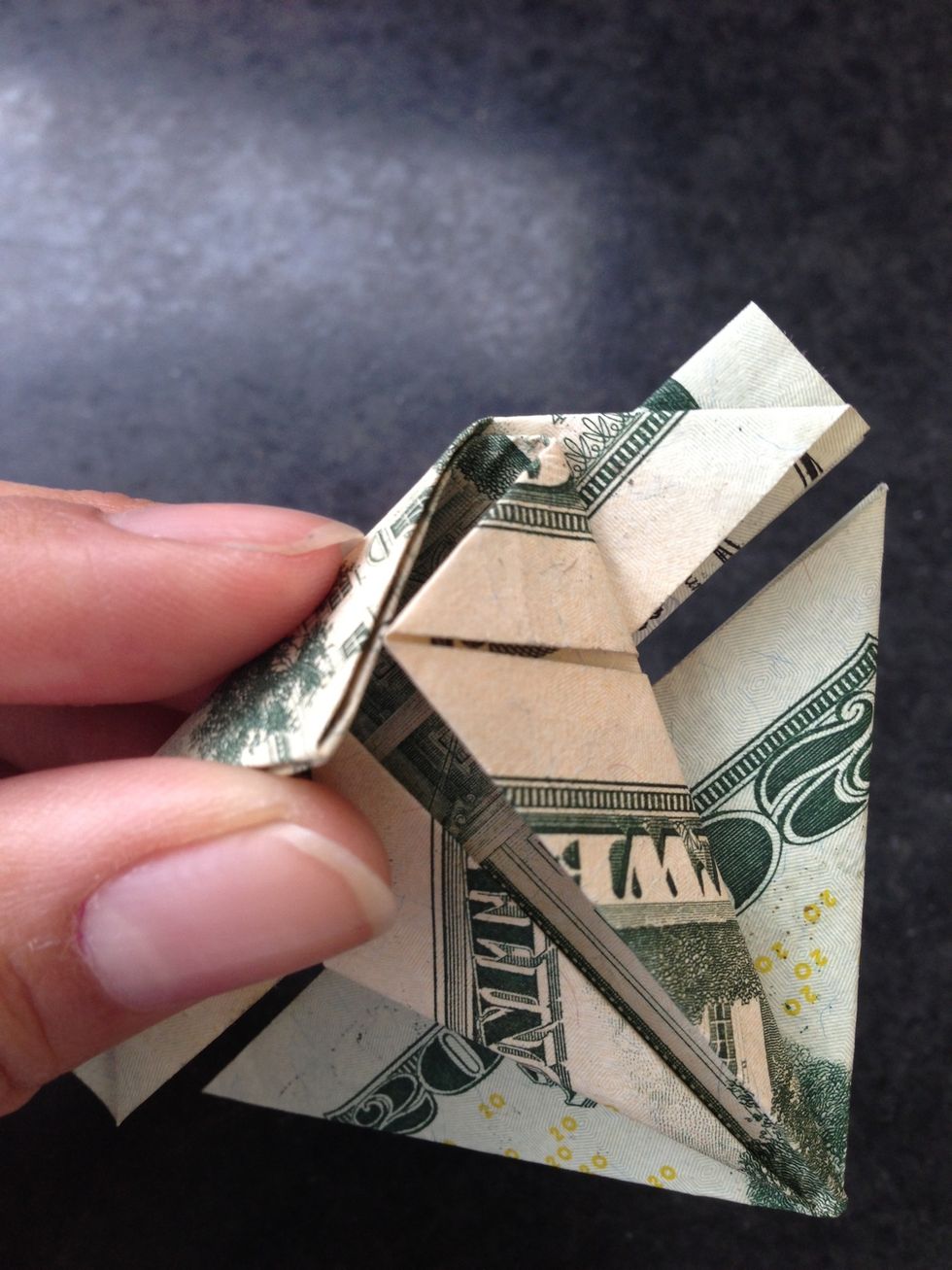 We're going to stick the corners into the butt