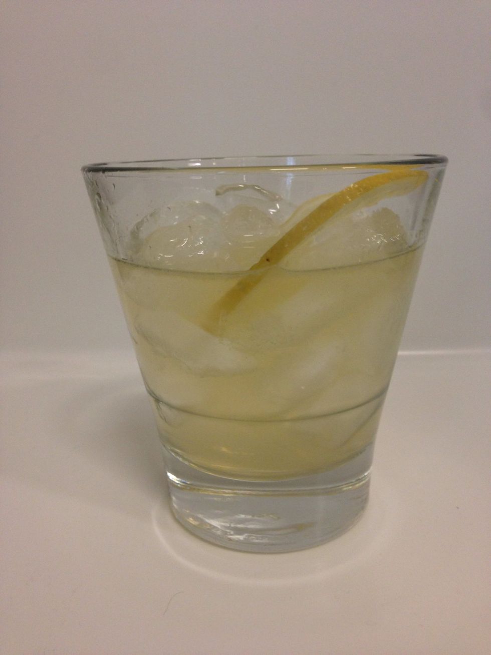 We served ours over ice with a thin slice of lemon as garnish.