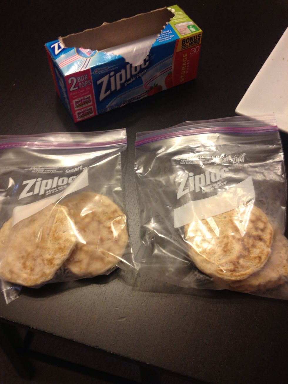 We take the extras and freeze them, through the week we just pop them in the toaster and warm. This recipe can also be used for waffles. We do both and freeze both.