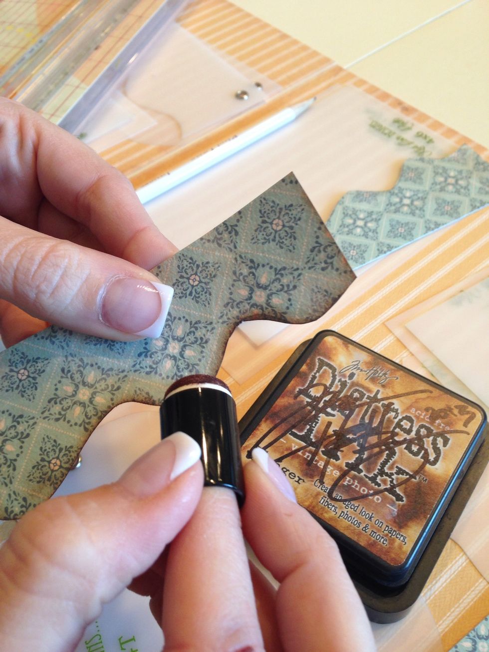 We use a medium shade of brown on all of our pages. Inking is also great because it gives everything a nice finished look and helps with the contrast between the different patterns and colors.