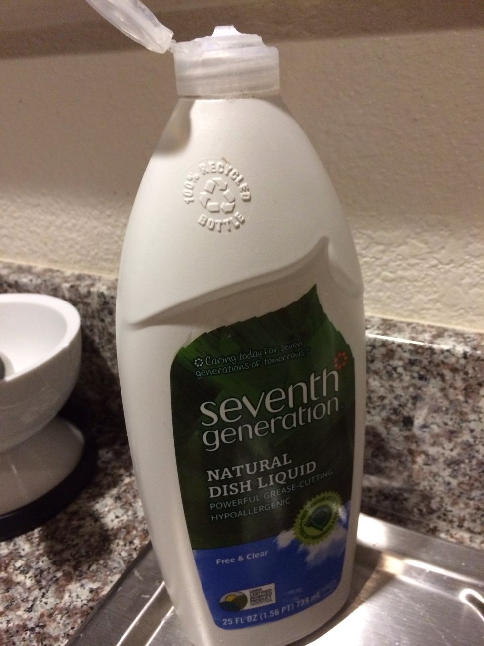 We use a no dye no fragrance dish soap as it's safer for our baby bird.