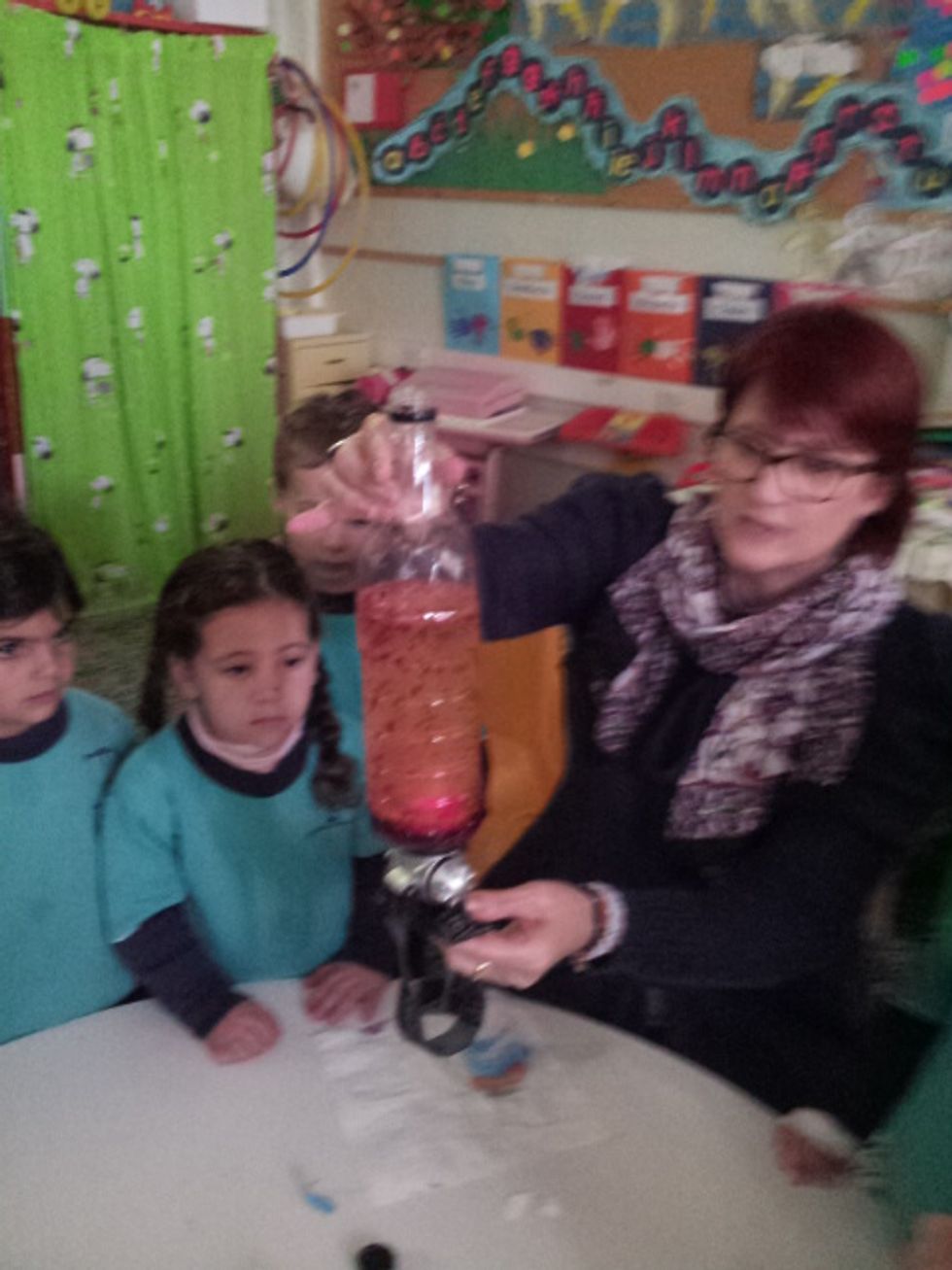 We used a flash light from underneath to see different effects......