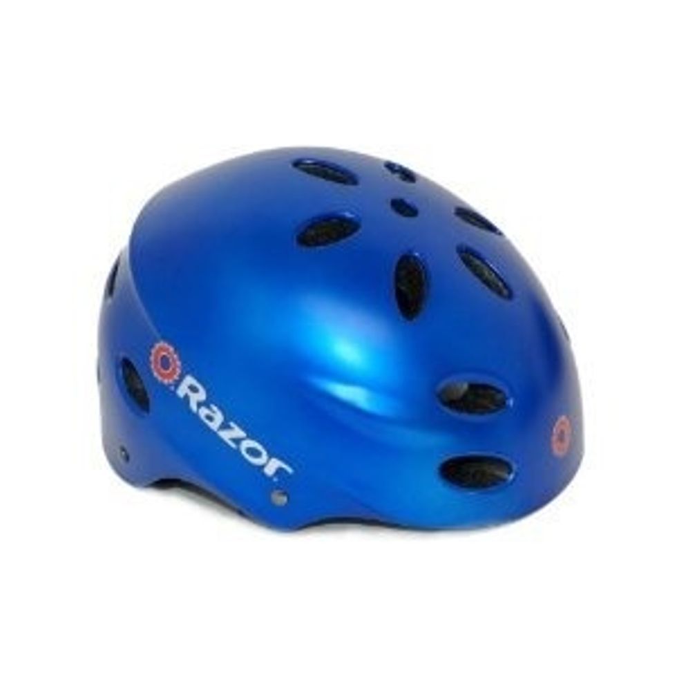We used an old Razor helmet.